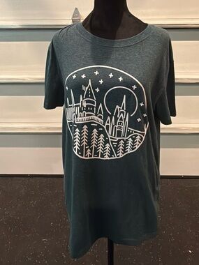 Forest Castle Graphic Tee - Dark Teal